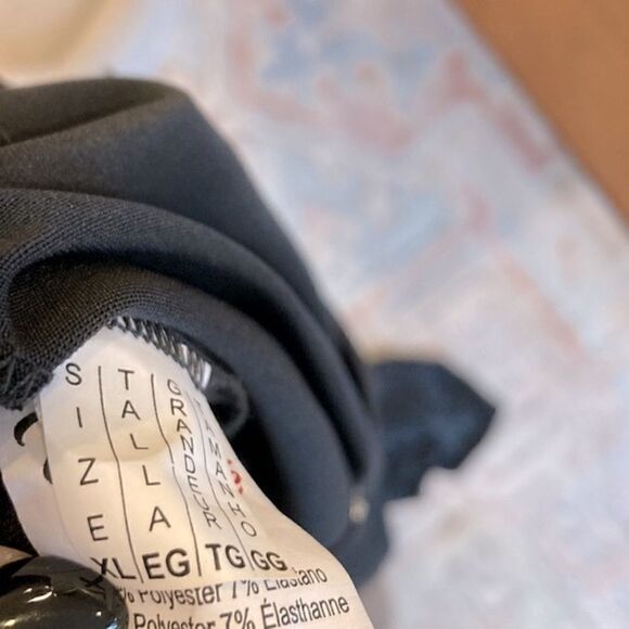 Mapale Black Long Sleeve Chain Wrap Around Detail Maxi Dress w/side slit - Picture 7 of 7